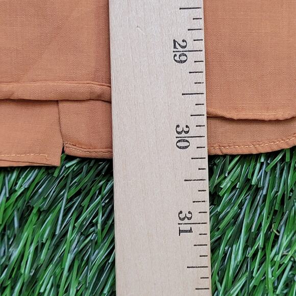 Vintage 90s MOD Button Shirt Large 22x30 Apricot Orange - Picture 11 of 11